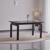 Tavolo Antares con gambe in metallo e piano in marmo, design moderno, 140/200 x 90 x h 76 cm