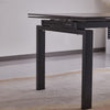Tavolo Antares con gambe in metallo e piano in marmo, design moderno, 140/200 x 90 x h 76 cm