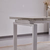 Tavolo Antares con gambe in metallo e piano in marmo, design moderno, 140/200 x 90 x h 76 cm