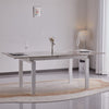 Tavolo Antares con gambe in metallo e piano in marmo, design moderno, 140/200 x 90 x h 76 cm