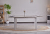 Tavolo Antares con gambe in metallo e piano in marmo, design moderno, 140/200 x 90 x h 76 cm