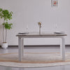 Tavolo Antares con gambe in metallo e piano in marmo, design moderno, 140/200 x 90 x h 76 cm
