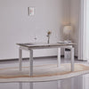 Tavolo Antares con gambe in metallo e piano in marmo, design moderno, 140/200 x 90 x h 76 cm