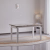 Tavolo Antares con gambe in metallo e piano in marmo, design moderno, 140/200 x 90 x h 76 cm