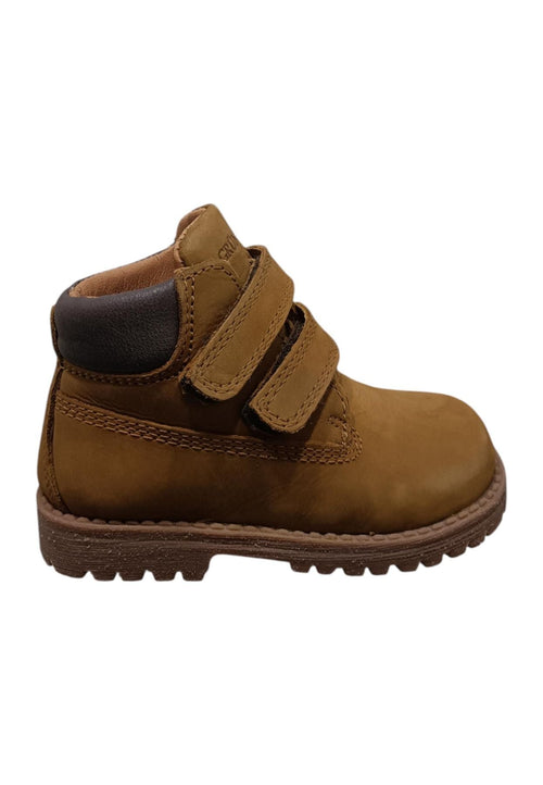 Boscaiolo bambino Grunland Junior Puof ocra pelle velcro comfort premium
