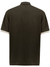 CANALI Polo Canali manica corta verde kaki da uomo