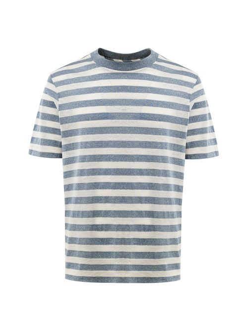 Gran Sasso T-Shirt a Righe in Cotone Fiammato da uomo