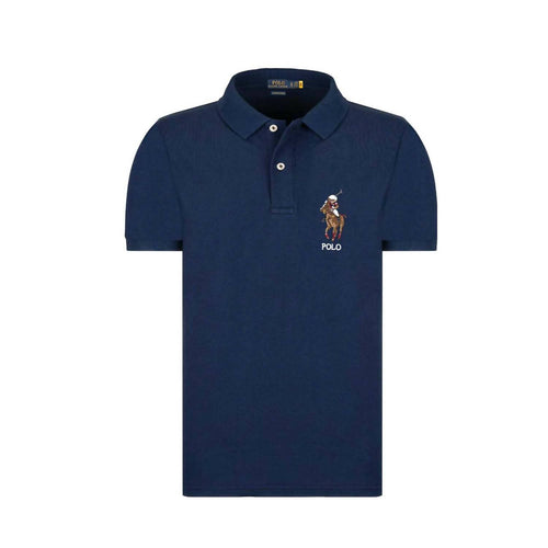 Ralph Lauren Polo Uomo Custom-Slim Polo Bear Tinta Unita in Cotone Polo Maniche Corte