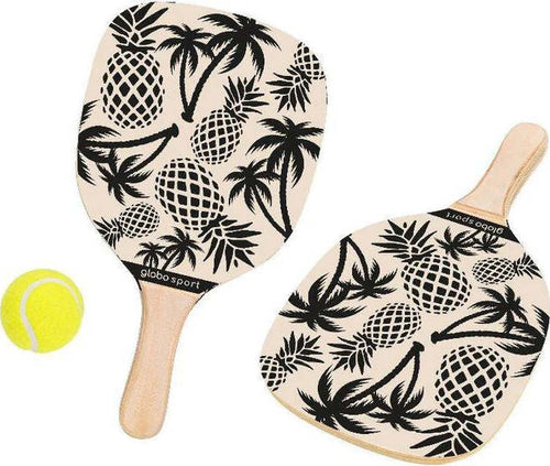 Racchette-Da-Spiaggia-Legno-Con-Pallina-Tennis-Globo