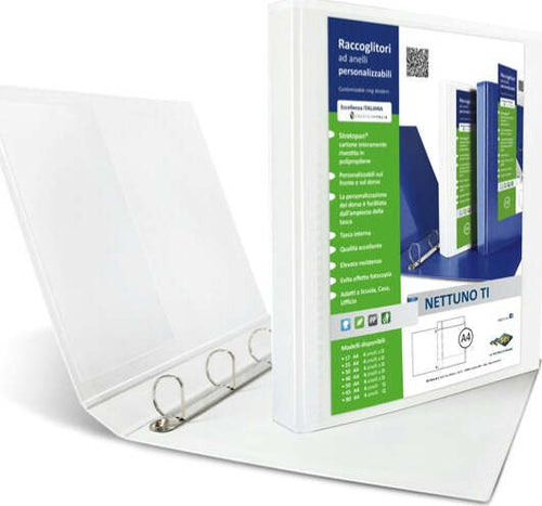 Raccoglitore Nettuno Ti 30 4D - personalizzabile - dorso 3 5 cm - 22x30 cm - A4 - bianco - Sei Rota Cancelleria e prodotti per ufficio/Archivio ufficio e accessori per scrivania/Raccoglitori e accessori per raccoglitori/Raccoglitori/Raccoglitori a leva per documenti Eurocartuccia - Pavullo, Commerciovirtuoso.it