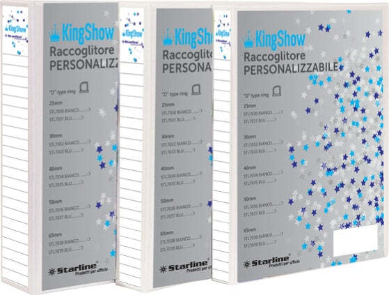 Raccoglitore personalizzabile KingShow - 4 anelli a D 25 mm - dorso 4 cm - 22x30 cm - bianco -Starline Cancelleria e prodotti per ufficio/Archivio ufficio e accessori per scrivania/Raccoglitori e accessori per raccoglitori/Raccoglitori/Raccoglitori a leva per documenti Eurocartuccia - Pavullo, Commerciovirtuoso.it