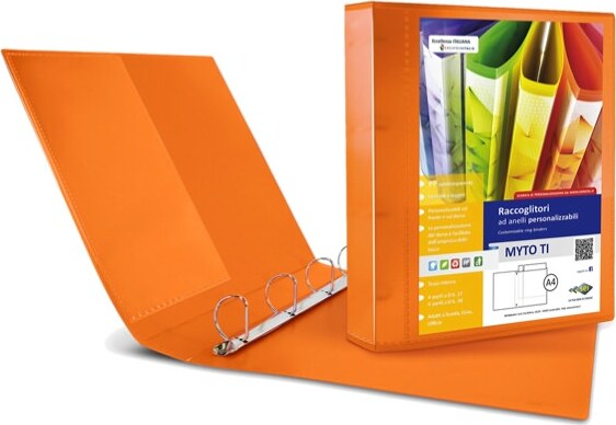 Raccoglitore personalizzabile Myto TI - 4 anelli a D 17 mm - dorso 2 5 cm - 22x30 cm - arancio - Sei Rota Cancelleria e prodotti per ufficio/Archivio ufficio e accessori per scrivania/Raccoglitori e accessori per raccoglitori/Raccoglitori/Raccoglitori a leva per documenti Eurocartuccia - Pavullo, Commerciovirtuoso.it