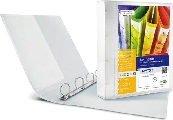Raccoglitore personalizzabile Myto TI - 4 anelli a D 17 mm - dorso 2 5 cm - 22x30 cm - neutro - Sei Rota Cancelleria e prodotti per ufficio/Archivio ufficio e accessori per scrivania/Raccoglitori e accessori per raccoglitori/Raccoglitori/Raccoglitori a leva per documenti Eurocartuccia - Pavullo, Commerciovirtuoso.it