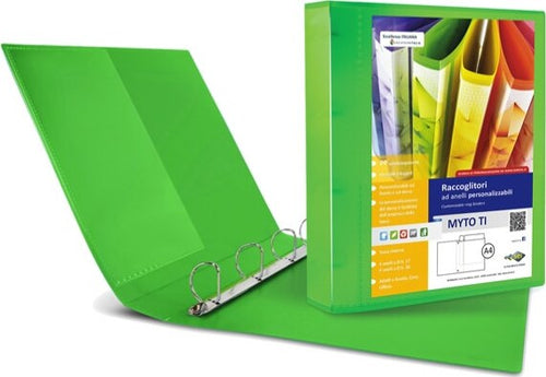 Raccoglitore personalizzabile Myto TI - 4 anelli a D 30 mm - dorso 4 cm - 22x30 cm - verde - Sei Rota Cancelleria e prodotti per ufficio/Archivio ufficio e accessori per scrivania/Raccoglitori e accessori per raccoglitori/Raccoglitori/Raccoglitori a leva per documenti Eurocartuccia - Pavullo, Commerciovirtuoso.it