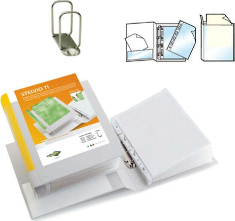 Raccoglitore personalizzabile Stelvio TI - 2 anelli quadri 65 mm - dorso 9 cm - 22x30 cm - bianco - Sei Rota Cancelleria e prodotti per ufficio/Archivio ufficio e accessori per scrivania/Raccoglitori e accessori per raccoglitori/Raccoglitori/Raccoglitori a leva per documenti Eurocartuccia - Pavullo, Commerciovirtuoso.it