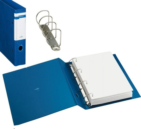 Raccoglitore Stelvio F - 4 anelli a D 40 mm - dorso 5 cm - 22x30 cm - blu - Sei Rota Cancelleria e prodotti per ufficio/Archivio ufficio e accessori per scrivania/Raccoglitori e accessori per raccoglitori/Raccoglitori/Raccoglitori ad anelli Eurocartuccia - Pavullo, Commerciovirtuoso.it