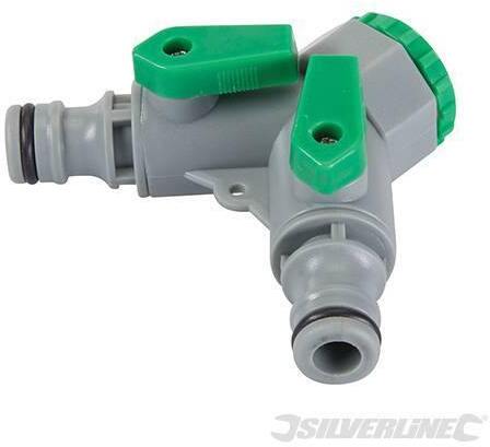 Raccordo a due vie con valvole 3/4 BSP e 1/2 maschio silverline