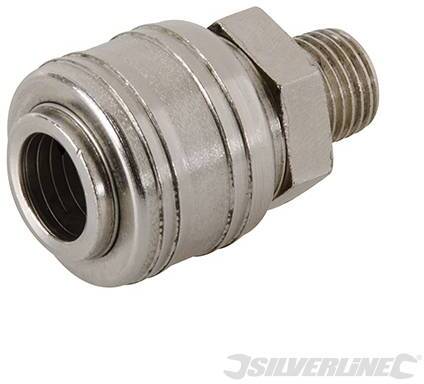 Raccordo con filettatura maschio e attacco rapido 1/4 BSP Silverline