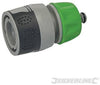 Raccordo per tubo con arresto acqua e impugnature morbide Femmina 1/2silverline