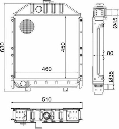 Radiatore per trattore adattabile Fiat 4973345 Confezione da 1pz