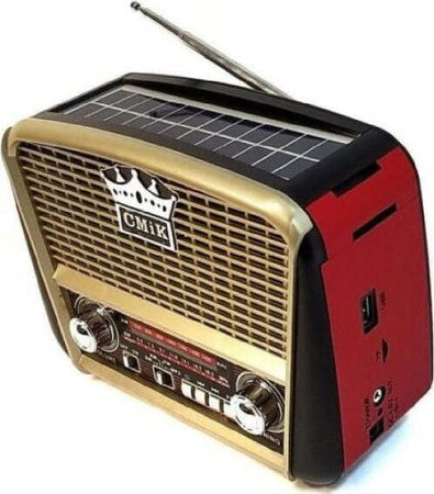 Radio-Cmik-Mk-455uc-bt-Fm-Ricarica-Solare-Portatile-Vintage-Style-Bluetooth