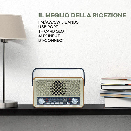 Radio Fm Retro Wireless Altoparlante Mp3 Portatile Bluetooth Usb Aux Tf Q-sy500 Elettronica/Audio e video portatile/Accessori/Casse portatili e Docking Station con altoparlanti/Casse portatili Bluetooth Trade Shop italia - Napoli, Commerciovirtuoso.it