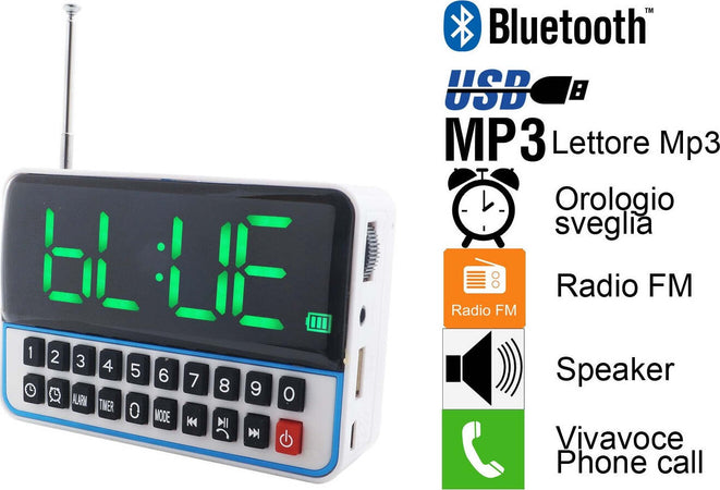 RADIO SVEGLIA CASSA SPEAKER OROLOGIO DIGITALE USB MICRO SD MP3 MULTIMEDIA WS1513 Casa e cucina/Decorazioni per interni/Orologi/Sveglie Trade Shop italia - Napoli, Commerciovirtuoso.it