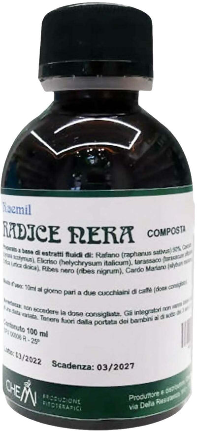 Raemil - Radice Nera Composta Integratore Alimentare Azione Depurativa, Diuretica E Disintossicante 100 Ml