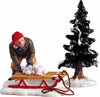 Ragazzo che prepara le palle di neve su una slitta personaggio per villaggio di Natale in poliresina Casa e cucina/Decorazioni per interni/Addobbi e decorazioni per ricorrenze/Decorazioni natalizie/Oggettistica MagiediNatale.it - Altamura, Commerciovirtuoso.it