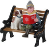 Ragazzo seduto su una panchina con il cucciolo che legge personaggio per villaggio di Natale in poliresina Casa e cucina/Decorazioni per interni/Addobbi e decorazioni per ricorrenze/Decorazioni natalizie/Oggettistica MagiediNatale.it - Altamura, Commerciovirtuoso.it