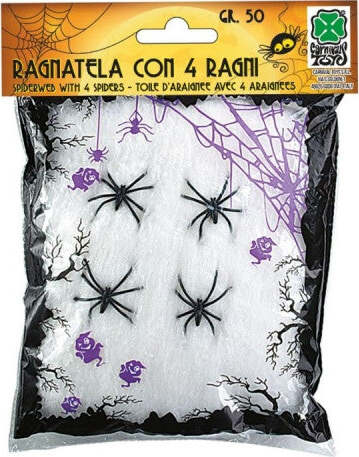Ragnatela Bianca con 4 Ragni gr.50 Casa e cucina/Decorazioni per interni/Addobbi e decorazioni per ricorrenze/Decorazioni per Halloween Scontolo.net - Potenza, Commerciovirtuoso.it