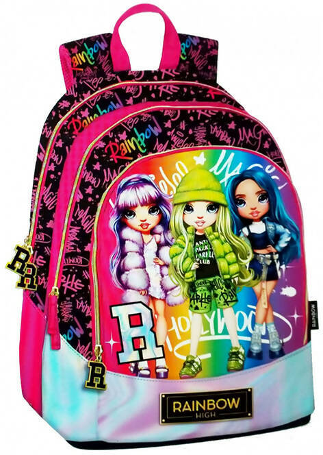 Rainbow High Zaino Organizzato Asilo Bambina Zainetto 2 Scomparti Tasche Esterne Spallacci Imbottiti Franco Cosimo Panini