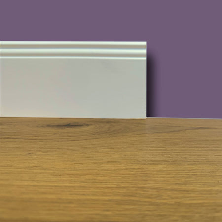 Battiscopa PREMIUM in legno MASSELLO mod.DUCALE 120x15 laccato bianco RAL 9010  (prezzo al metro) - Eternal Parquet