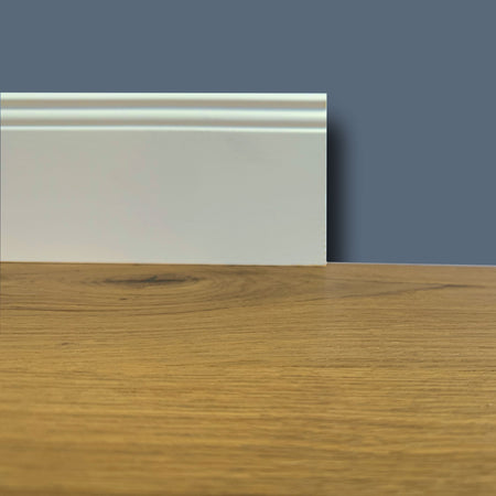 Battiscopa PREMIUM in legno MASSELLO mod.DUCALE 120x15 laccato bianco RAL 9010  (prezzo al metro) - Eternal Parquet