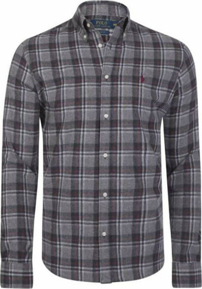 Ralph Lauren Camicia Uomo Quadri Grigia Rossa Flanella Regular Fit Grey Melange Bordeaux Button-Down 100% Flanella di Cotone Moda/Uomo/Abbigliamento/T-shirt polo e camicie/Camicie casual Euforia - Bronte, Commerciovirtuoso.it