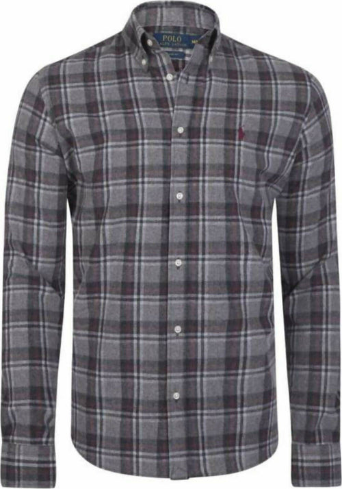 Ralph Lauren Camicia Uomo Quadri Grigia Rossa Flanella Regular Fit Grey Melange Bordeaux Button-Down 100% Flanella di Cotone Moda/Uomo/Abbigliamento/T-shirt polo e camicie/Camicie casual Euforia - Bronte, Commerciovirtuoso.it