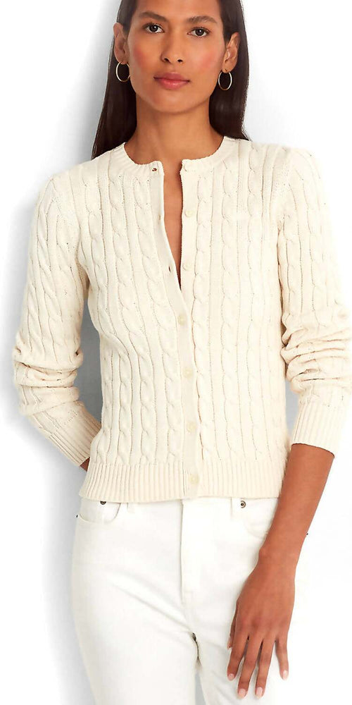 Ralph Lauren Cardigan Trecce donna 100% Cotone Maglione Pullover Con Bottoni Logo Rl Ricamato Moda/Donna/Abbigliamento/Maglioni e cardigan/Cardigan Euforia - Bronte, Commerciovirtuoso.it