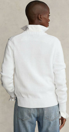 Ralph Lauren Maglione Donna Polo Bear Bianco Girocollo Pullover Maniche Lunghe Polsini E Orlo A Coste Orsetto Moda/Donna/Abbigliamento/Maglioni e cardigan/Maglioni Euforia - Bronte, Commerciovirtuoso.it