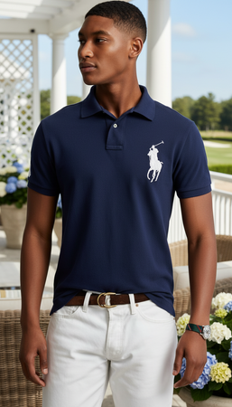 Ralph Lauren Polo Uomo Custom Slim Big Pony Logo Ricamato