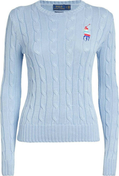 Ralph-Lauren-Pullover-Donna-Trecce-Cotone-Con-Ricamo-Big-Pony-Ricamato-Multicolor