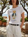 Ralph Lauren T-shirt Donna Polo Bear Maglia Girocollo Stampa Orsetto