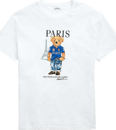 Ralph Lauren T-shirt Uomo Polo Bear In Paris Bianca Maglia Girocollo Mezze Maniche Stampa Orso Ralph Lauren A Parigi Moda/Uomo/Abbigliamento/T-shirt polo e camicie/T-shirt Euforia - Bronte, Commerciovirtuoso.it
