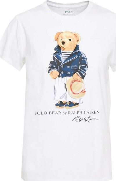 Ralph Lauren Uomo T-Shirt Maglietta Bianca Con Polo Bear Orsetto Maniche Corte in Cotone Moda/Uomo/Abbigliamento/T-shirt polo e camicie/T-shirt Euforia - Bronte, Commerciovirtuoso.it