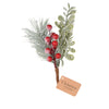 Ramo natalizio decorativo con bacche rosse, per interno ed esterno, da 24 cm