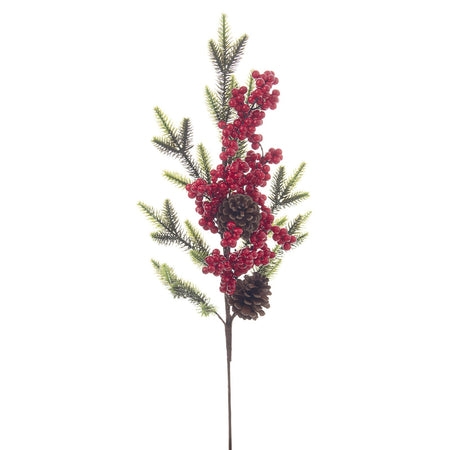 Rametto decorativo "Jennie" con bacche in polistirolo per interni ed esterni