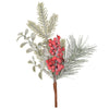 Ramo decorativo natalizio con bacche rosse decorazione ambienti h 24 cm