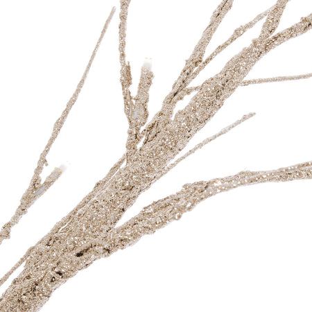 Albero luminoso "Timber Cha" Champagne, Ramo con led a Luce Calda decorazione da Interno h 210 cm