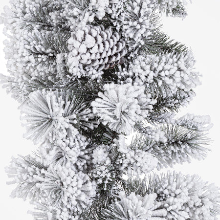 Boa natalizia "Arves" in PVC effetto aghi di Pino color Bianco decorazione Natalizia