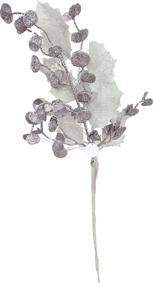 Ramo Agrifoglio Bianco decorazione natalizia con bacche Rosa per interno h 48 cm Casa e cucina/Decorazioni per interni/Addobbi e decorazioni per ricorrenze/Decorazioni natalizie/Ghirlande e corone MagiediNatale.it - Altamura, Commerciovirtuoso.it