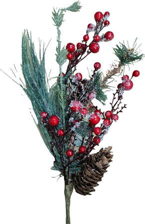 Ramo Agrifoglio decorazione natalizia con bacche e pigne h 55 cm Casa e cucina/Decorazioni per interni/Addobbi e decorazioni per ricorrenze/Decorazioni natalizie/Ghirlande e corone MagiediNatale.it - Altamura, Commerciovirtuoso.it